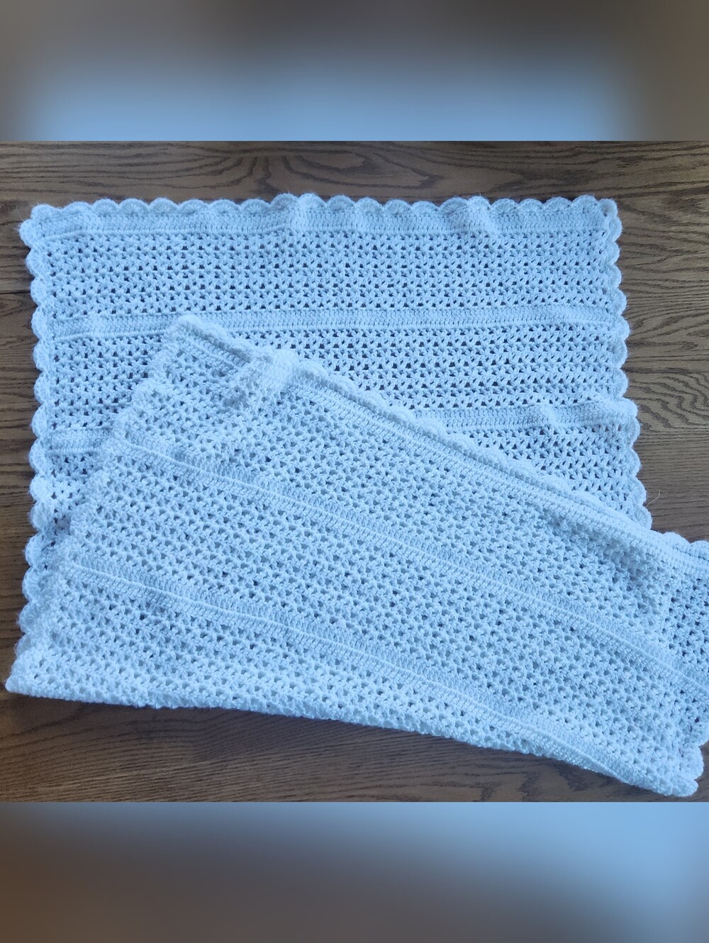 New White Hand-Crocheted Decorative Soft Baby Blanket